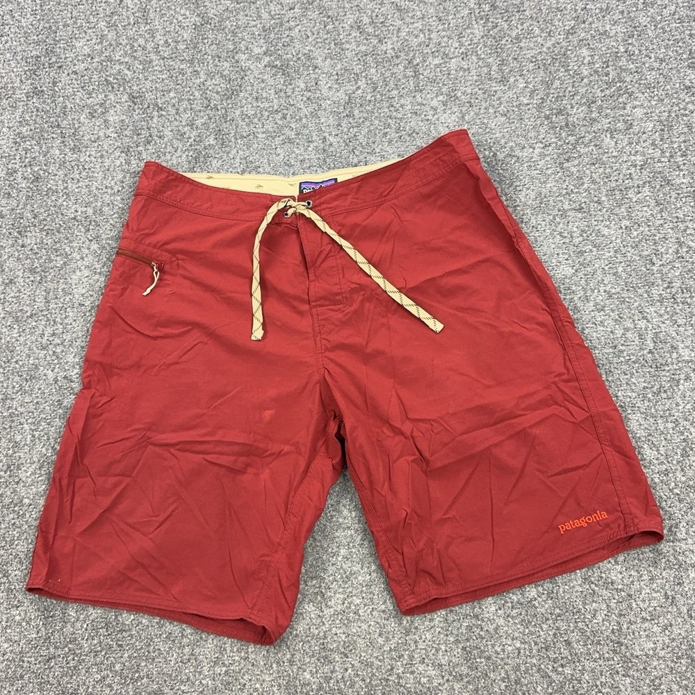 Patagonia Wavefarer Board Shorts Mens 36 Red Swim Trunks Drawstring STY86542